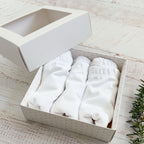 Pack de 3 patitas blancas para bebé, con cintura elástica, en caja