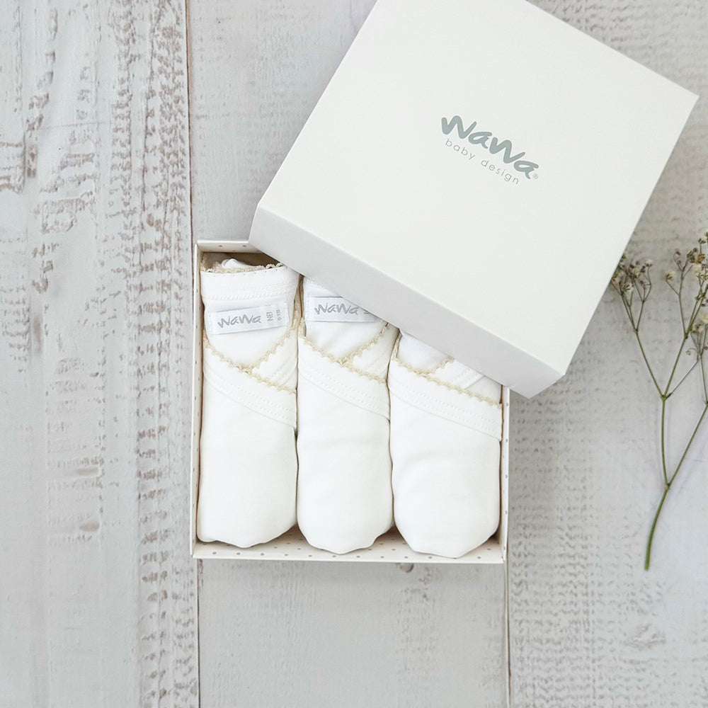 Pack 3 Bodys Básico Picot Beige