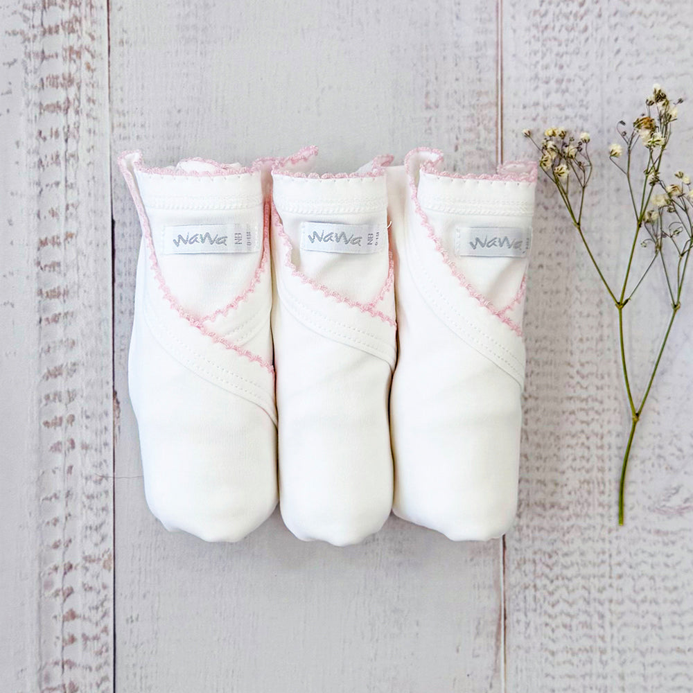 Pack 3 Bodys Básico Picot Rosado