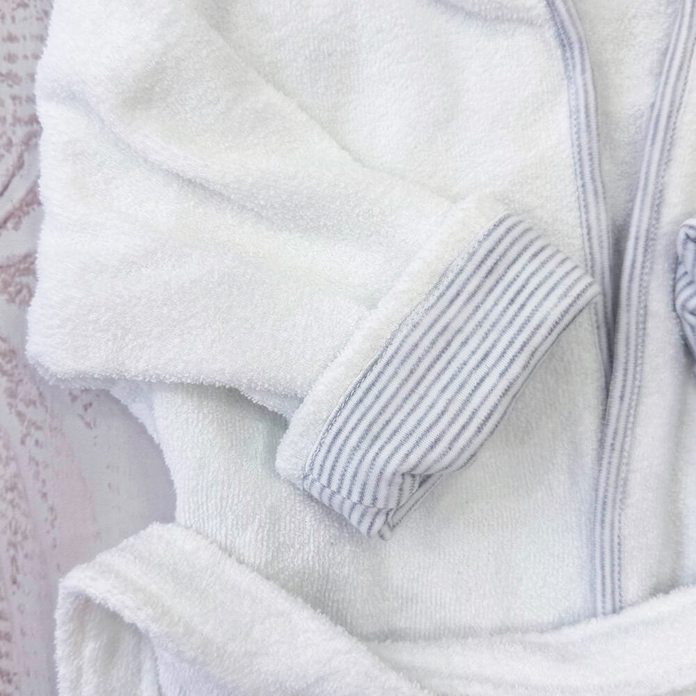 Bata de Baño Rayas Gris