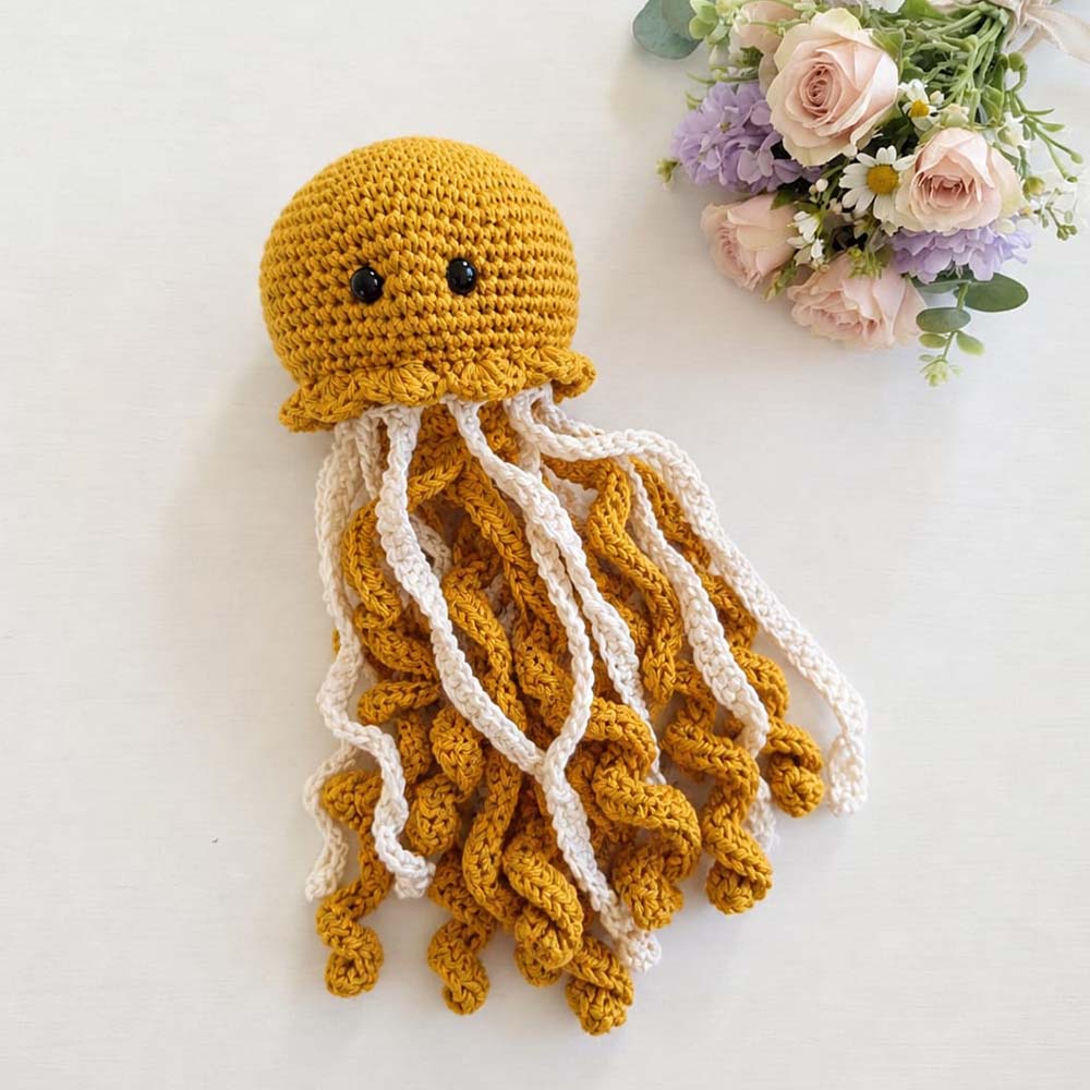 Medusa Crochet Mostaza