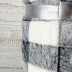 Manta Polar Cuadros Gris
