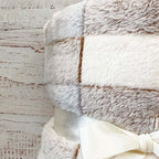 Manta Polar Cuadros Beige