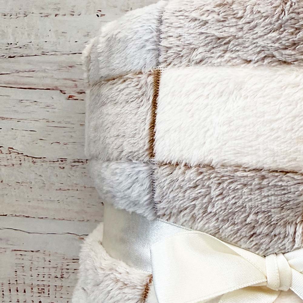 Manta Polar Cuadros Beige