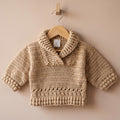 Chaleco Crochet Cuello Beige