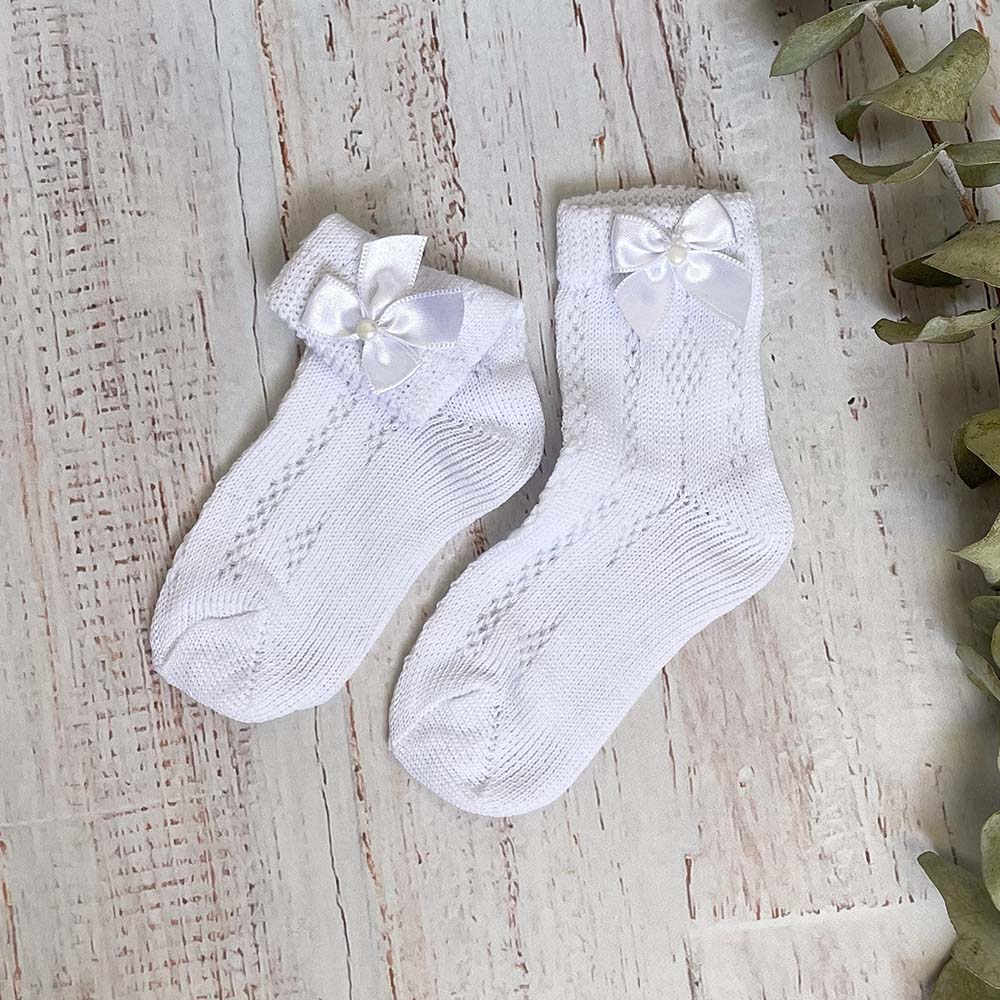 CALCETINES BLANCOS CROCHET NIÑA
