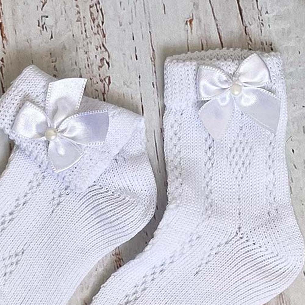 CALCETINES BLANCOS CROCHET NIÑA
