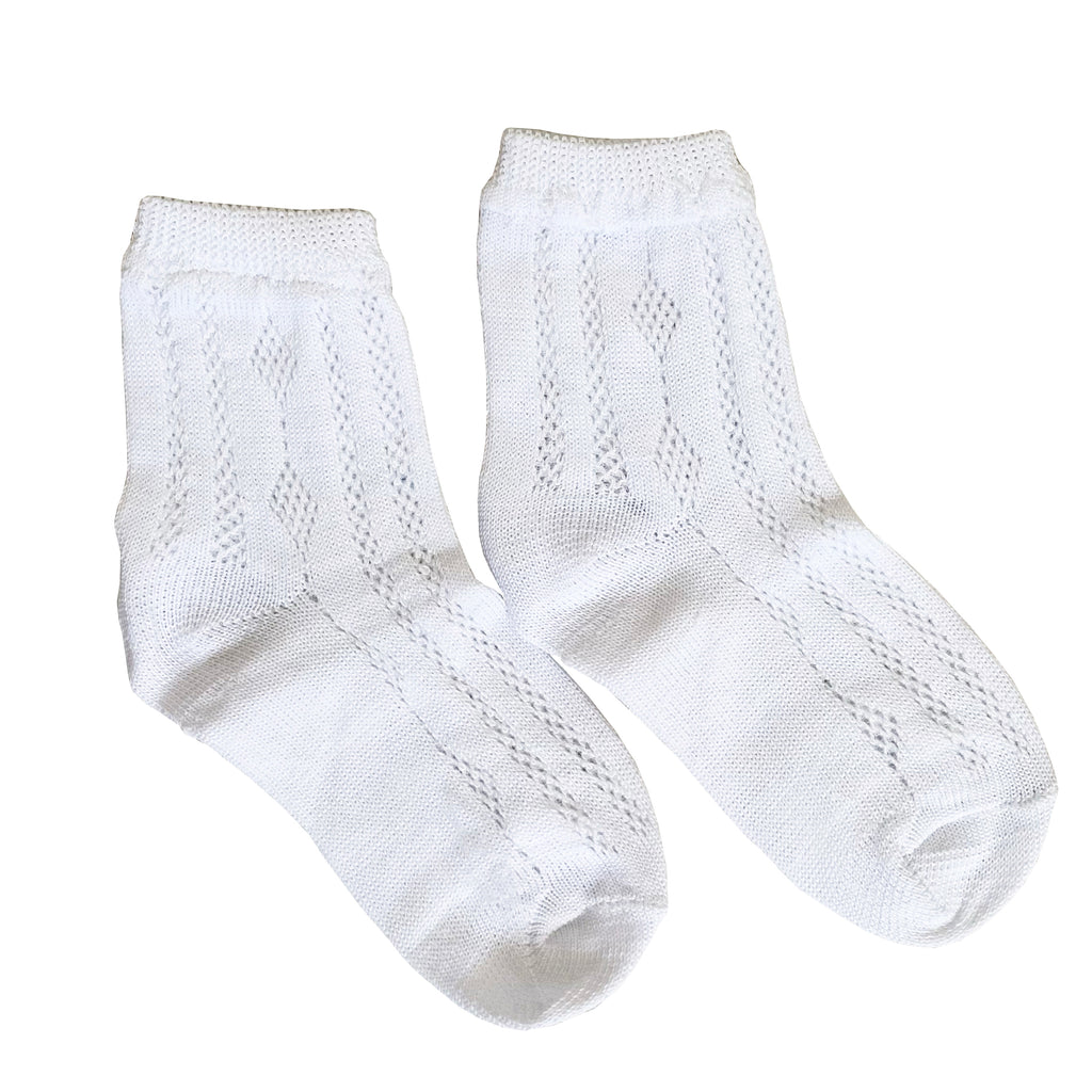CALCETINES BLANCOS CROCHET NIÑO
