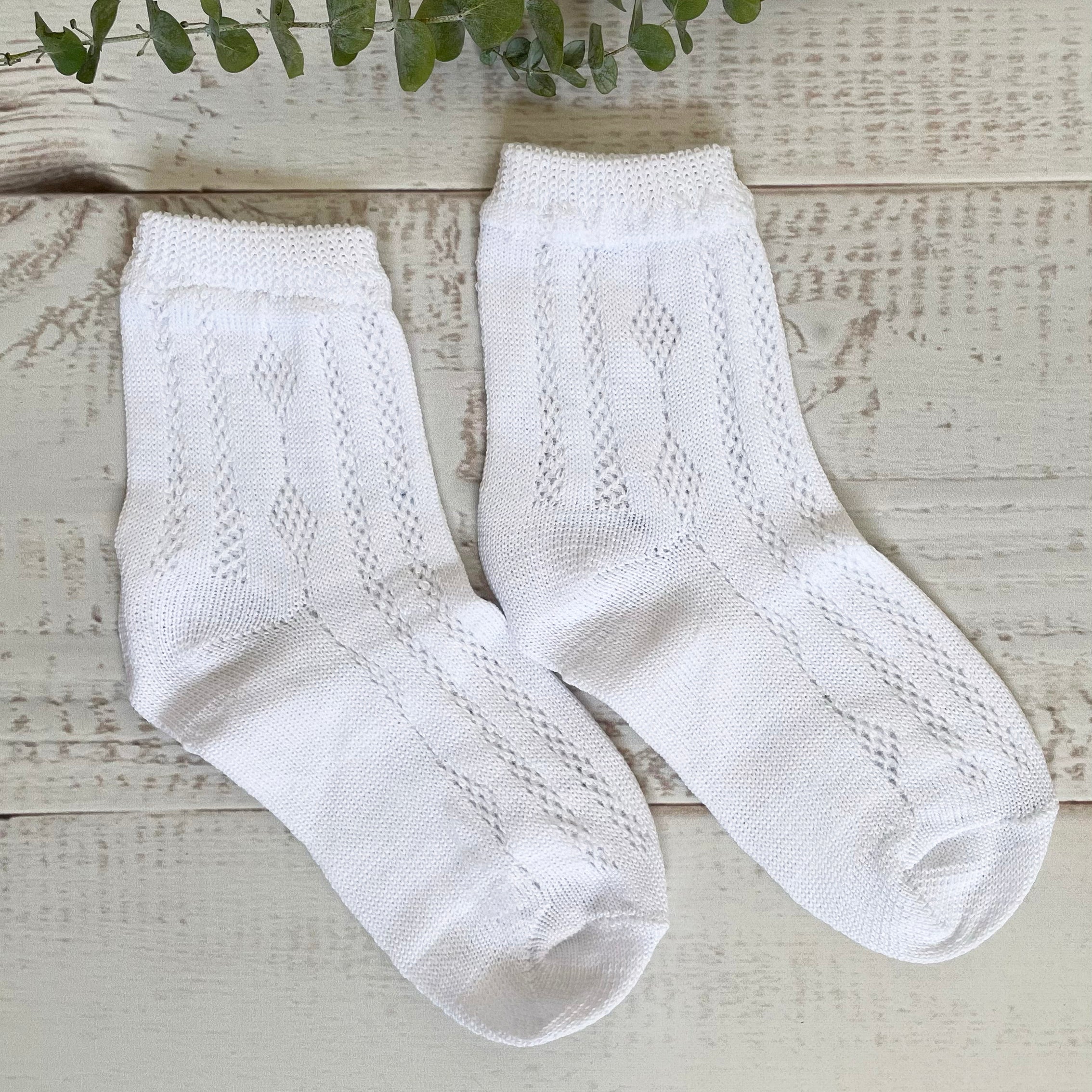 CALCETINES BLANCOS CROCHET NIÑO